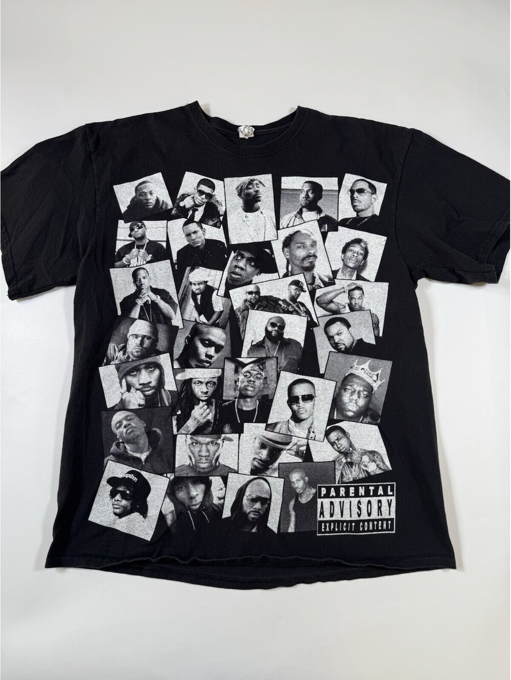 Vintage Y2K Hip Hop Legends Rap T Shirt XL 2Pac Biggie Eminem Snoop Dr Dre